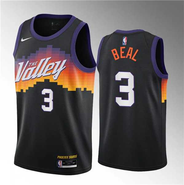 Mens Phoenix Suns #3 Bradley Beal Balck 2021-22 City Edition Stitched Basketball Jersey